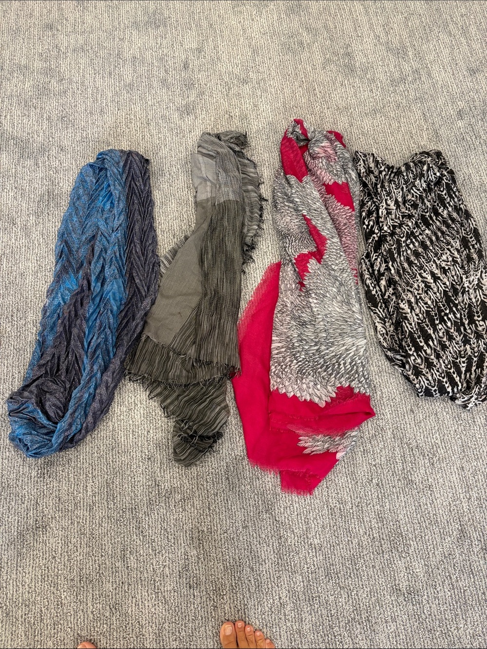 Women’s Pink & Gray ,blue&gray ,black &white Patterned Scarfs Accent